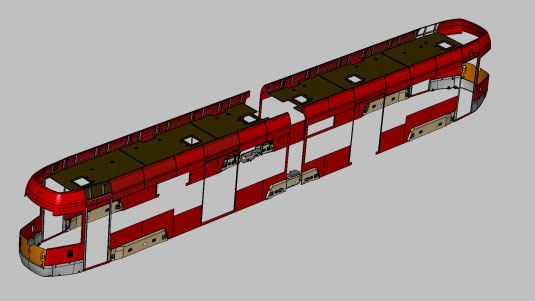 Sestava exteriérových dílů na prototypu LF 2 IN